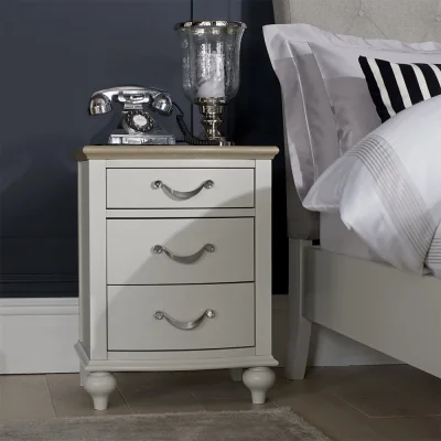 Arighi Bianchi Dieppe Washed Oak & Grey 3 Drawer Nightstand