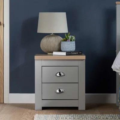 Arighi Bianchi Burwick 2DR Bedside Table, Light Grey