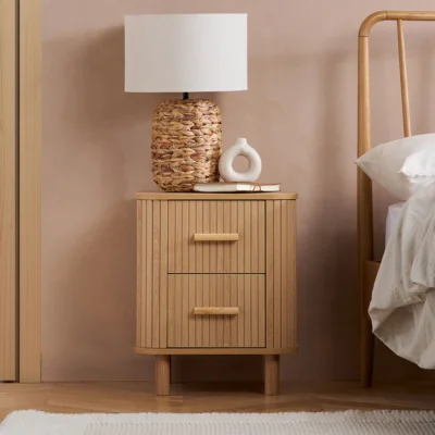 Arighi Bianchi Tiffany Fluted 2DR Bedside Table