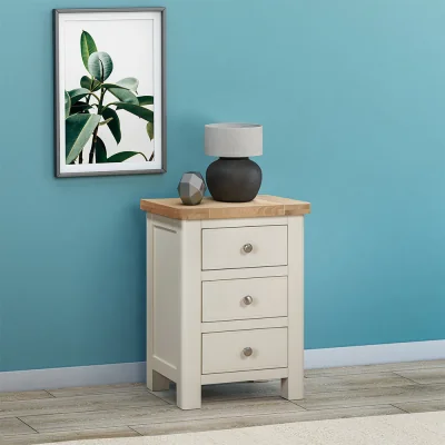 Arighi Bianchi Rutland Painted 3 Drawer Bedside Cabinet