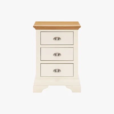 Barker and Stonehouse Carrington 3 Drawer Nightstand, Ivory and Oak