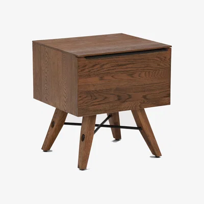 Barker and Stonehouse Legna 1 Drawer Bedside Table, Brown | Barker & Stonehouse