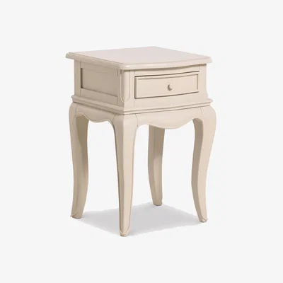 Barker and Stonehouse Calista 1 Drawer Curved Leg Bedside Table, White Wood | Barker & Stonehouse