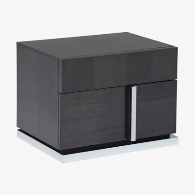 Barker and Stonehouse Borgia  2 Drawer Night Stand (Left Hand), Grey High Gloss