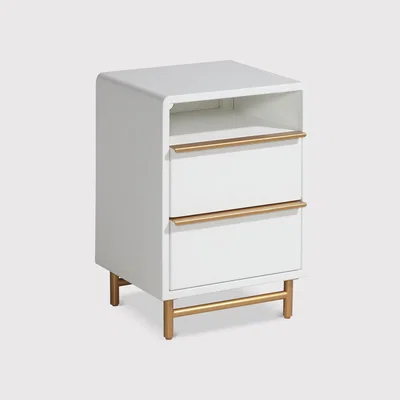 Barker and Stonehouse Gemini 2 Drawer Bedside Table, White | Barker & Stonehouse
