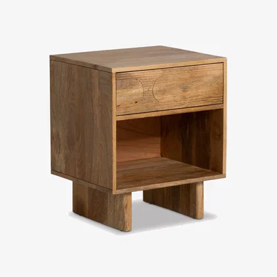 Barker and Stonehouse Zuberi Bedside Table 50x43x60cm, Neutral Wood | Barker & Stonehouse
