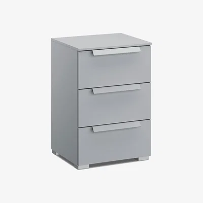 Barker and Stonehouse Frans 3 Drawer Bedside Table, Grey | Barker & Stonehouse