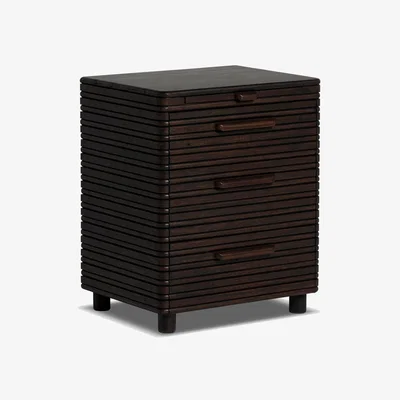 Barker and Stonehouse Tova 3 Drawer Wide Bedside Table, Wood | Barker & Stonehouse