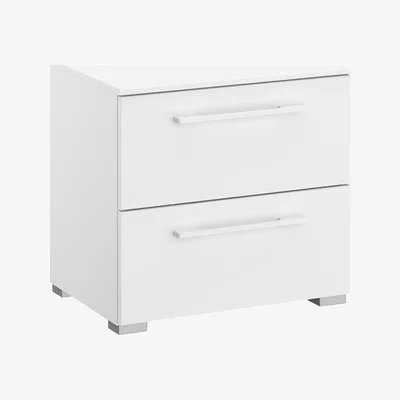 Barker and Stonehouse Kacey 2 Drawer Bedside Table, White | Barker & Stonehouse