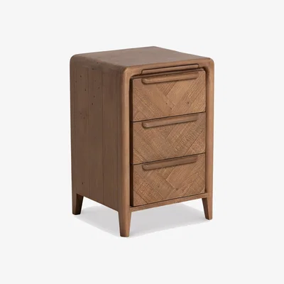 Barker and Stonehouse Bevan 3 Drawer Bedside Table, Pine Wood | Barker & Stonehouse