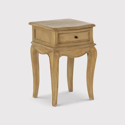 Barker and Stonehouse Cecile 1 Drawer Curved Leg Bedside Table, Neutral | Barker & Stonehouse