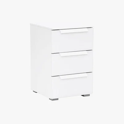 Barker and Stonehouse Atlanta 3 Drawer Bedside, Crystal White and Alpine White