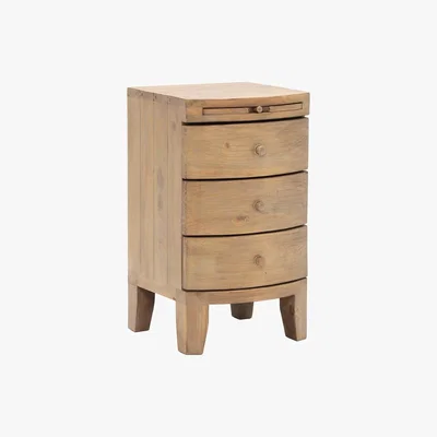 Barker and Stonehouse Lewes Reclaimed Wood 3 Drawer Bedside, Wheat