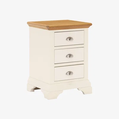 Barker and Stonehouse Carrington 3 Drawer Nightstand, Ivory and Oak