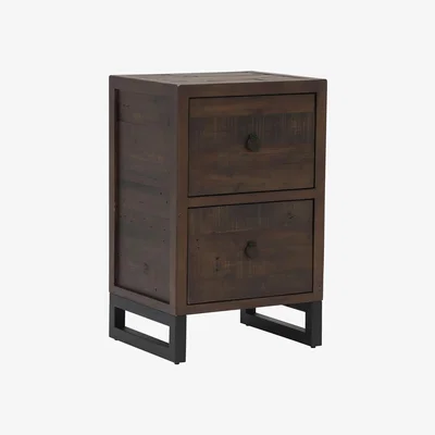 Barker and Stonehouse Tacoma Reclaimed Wood 2 Drawer Office Cabinet, Brown | Barker & Stonehouse