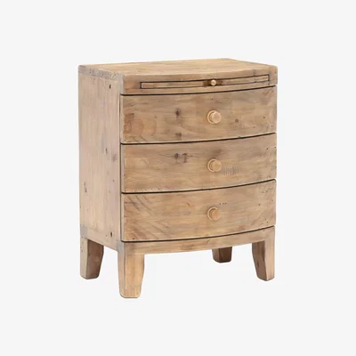 Barker and Stonehouse Lewes 3 Drawer Wide Bedside Table, Neutral | Barker & Stonehouse