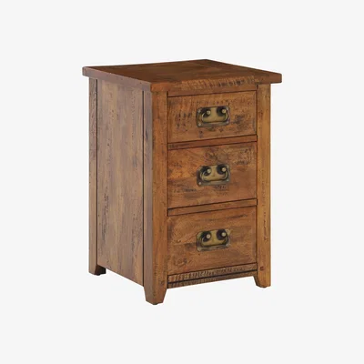 Barker and Stonehouse New Frontier 3 Drawer Bedside Table, Brown | Barker & Stonehouse