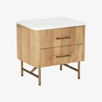 Barker and Stonehouse Fuji Small Bedside Table, Brown | Barker & Stonehouse
