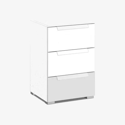Barker and Stonehouse Frans 3 Drawer Bedside Table, White | Barker & Stonehouse