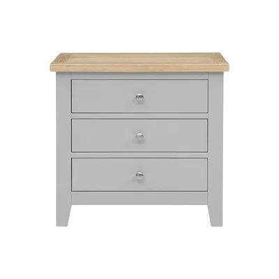 The Cotswold Company Chester Dove Grey 3 Drawer Jumbo Bedside