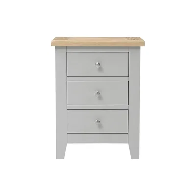 The Cotswold Company Chester Dove Grey NEW 3 Drawer Bedside