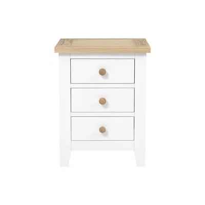 The Cotswold Company Chester Pure White NEW 3 Drawer Bedside