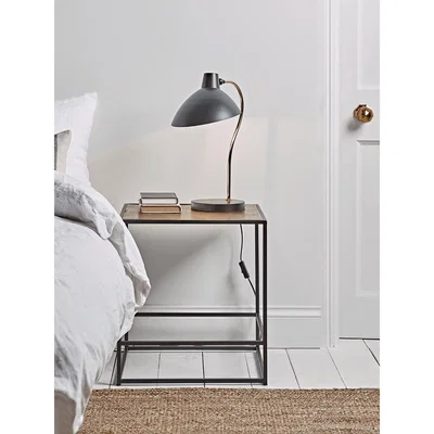 Cox and Cox Textured Topped Metal Bedside Table - Gold