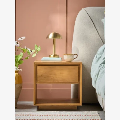 Cox and Cox Teak Bedside Table