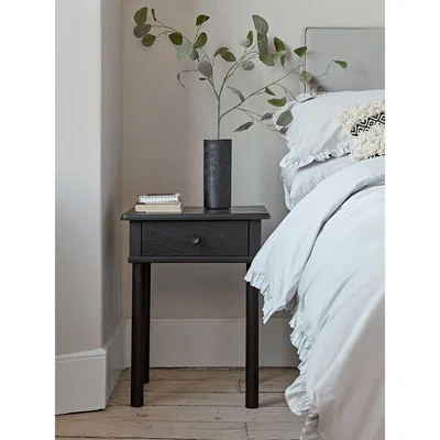 Cox and Cox Bergen Oak Beside Table - Black
