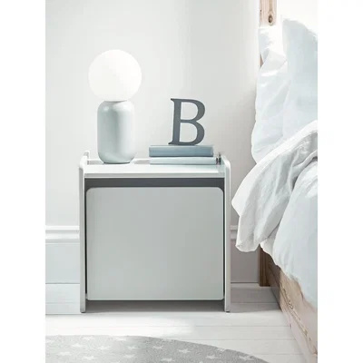 Cox and Cox Cubi Bedside Table - Soft Grey