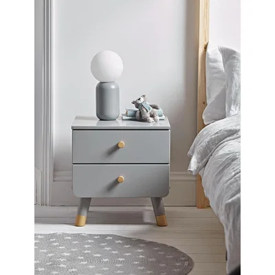 Cox and Cox Lowen Bedside Table - Soft Grey