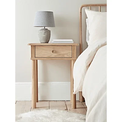 Cox and Cox Bergen Oak Bedside Table - Natural