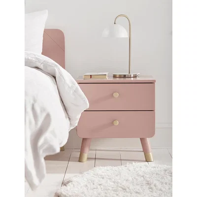 Cox and Cox Lowen Bedside Table - Blush