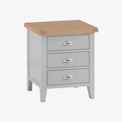 Chiltern Oak Furniture Suffolk Grey Painted Oak Extra Large Bedside Table