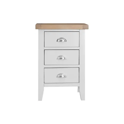 Chiltern Oak Furniture Suffolk White Painted Oak Large Bedside Table