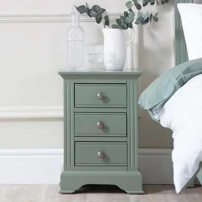 Chiltern Oak Furniture Banbury Sage Green Painted Large Bedside Table
