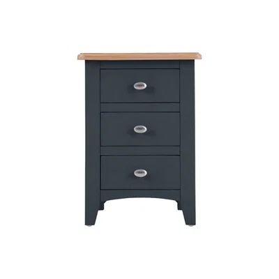 Chiltern Oak Furniture Gloucester Midnight Grey Painted Oak Large 3 Drawer Bedside Table
