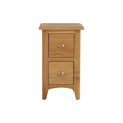 Chiltern Oak Furniture Gloucester Oak 2 Drawer Narrow Bedside Table
