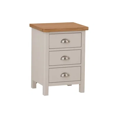 Chiltern Oak Furniture Rutland Painted Oak 3 Drawer Large Bedside Table