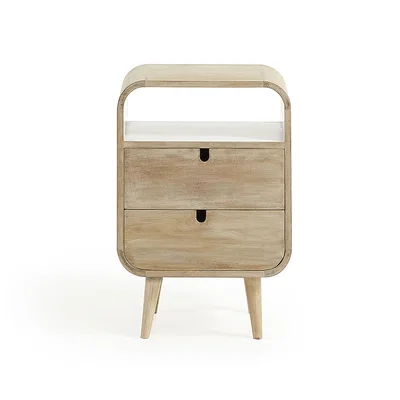 Cuckooland Gerald Mango Wood Bedside Table with 2 Drawers