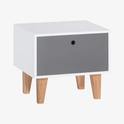 Cuckooland Vox Concept Bedside Table in White & Grey
