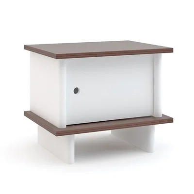 Cuckooland Oeuf Bedside Table in White & Walnut