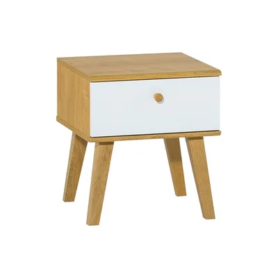 Cuckooland Vox Nature Bedside Table in White & Oak Effect