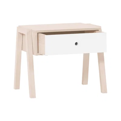 Cuckooland Vox Spot Stool / Bedside Table in Acacia & White