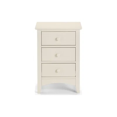 Cuckooland Julian Bowen Cameo 3 Drawer Bedside Cabinet in Stone White