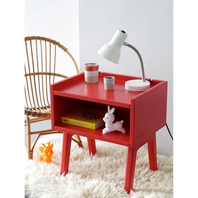 Cuckooland Mathy by Bols Kids Bedside Table in Madavin Design - Mathy Very Light Pink