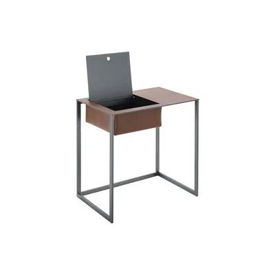 The Conran Shop Taschino Bedside Table Graphite & Tan Leather