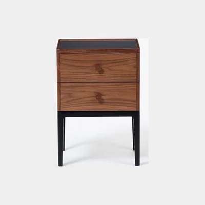 The Conran Shop Monument 2-Drawer Bedside Table in Walnut & Ash