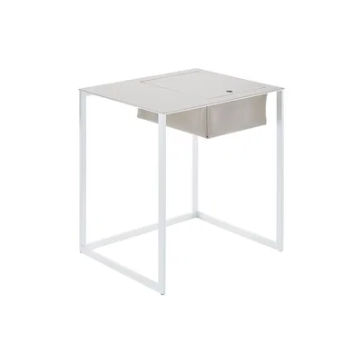 The Conran Shop Taschino Bedside Table White & Beige Leather