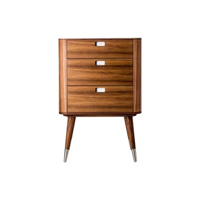 The Conran Shop AK 2410 3-Drawer Bedside Table Corian & Walnut